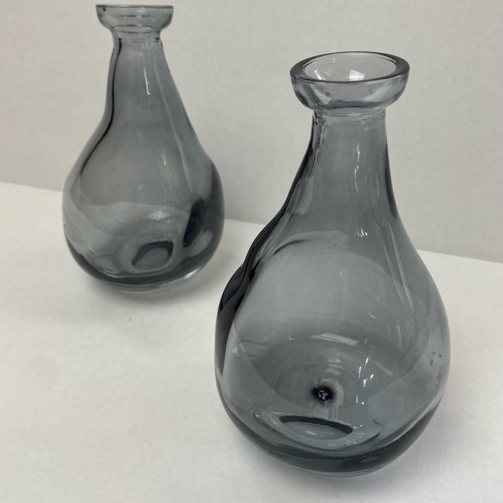 Rare IKEA Vintage Vorvind Gray Glass Bud Vases